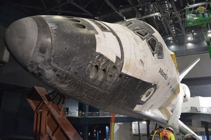 Space Shuttle Atlantis Fully Unwrapped for NASA Exhibit