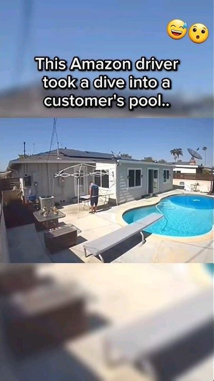 When Duty Calls: The Amazon Driver Dives Into Pool