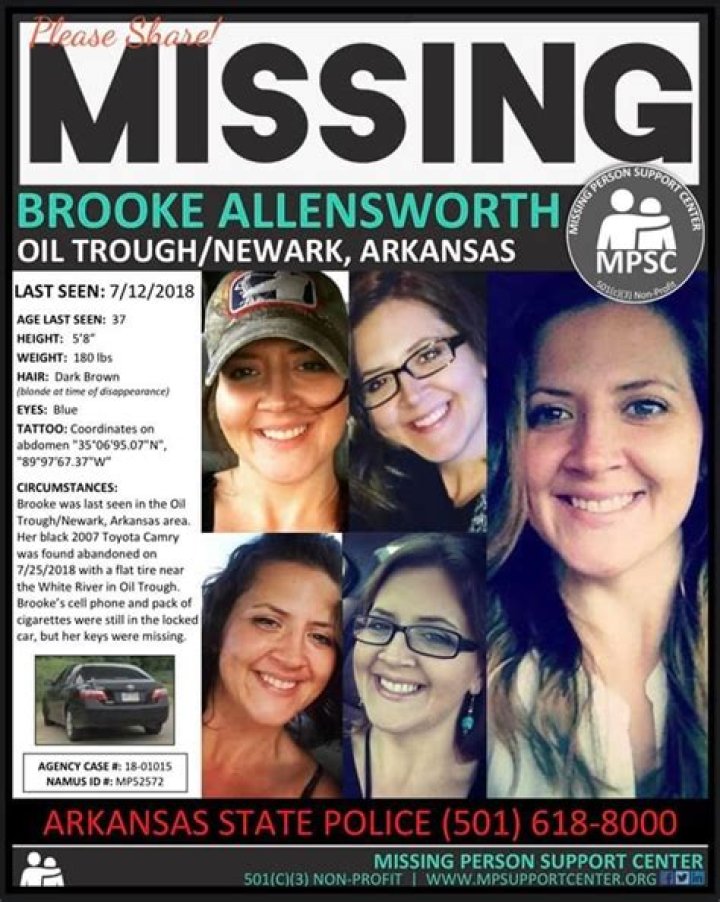 Arkansas mother of three Brooke Allensworth still missing after car found abandoned under bridge