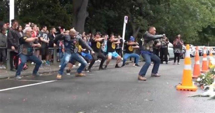 Biker gang pays respects to Christchurch victims with emotional Haka dance