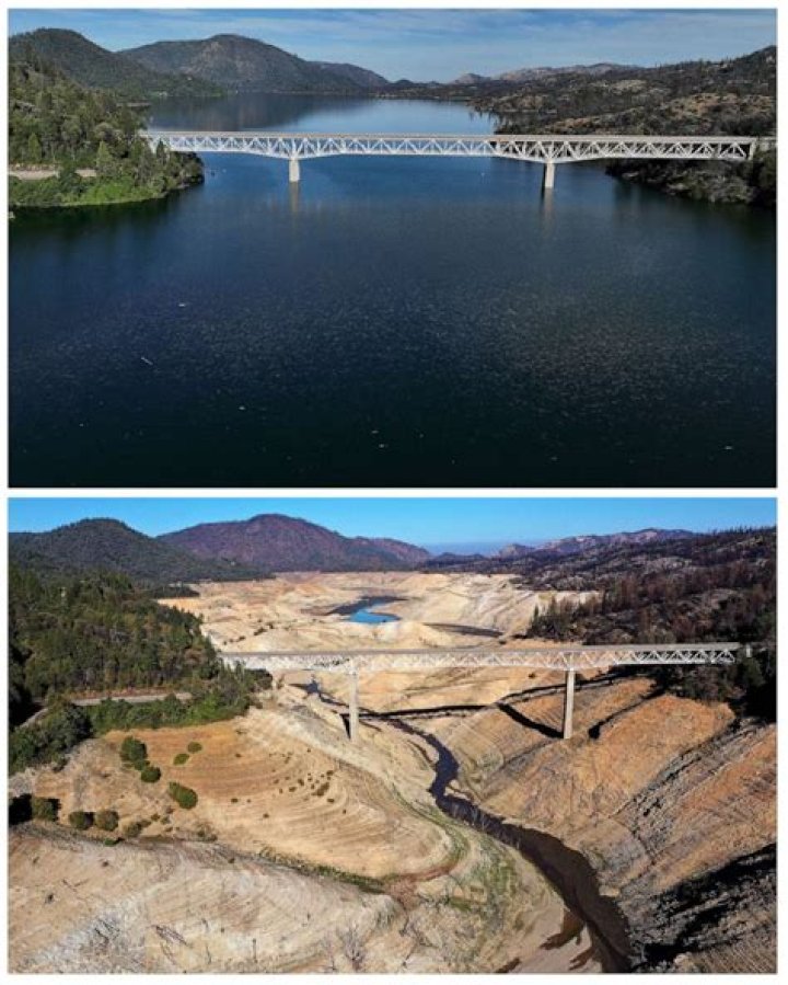 California Reservoir Water Levels Before and After Winter Storm
