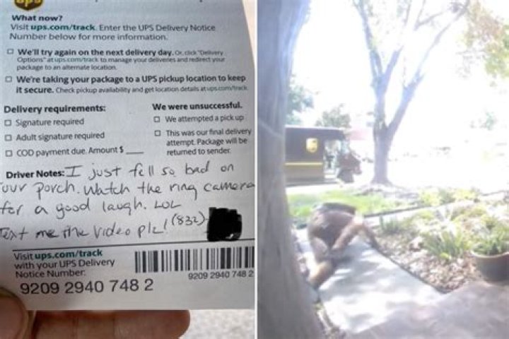 Comical Moment Delivery Driver Falls Down Porch Steps Viewed 10M Times