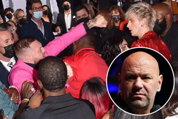 Conor McGregor and Machine Gun Kelly both spoken to by UFC chief Dana White about their explosive MTV VMAs bust-up