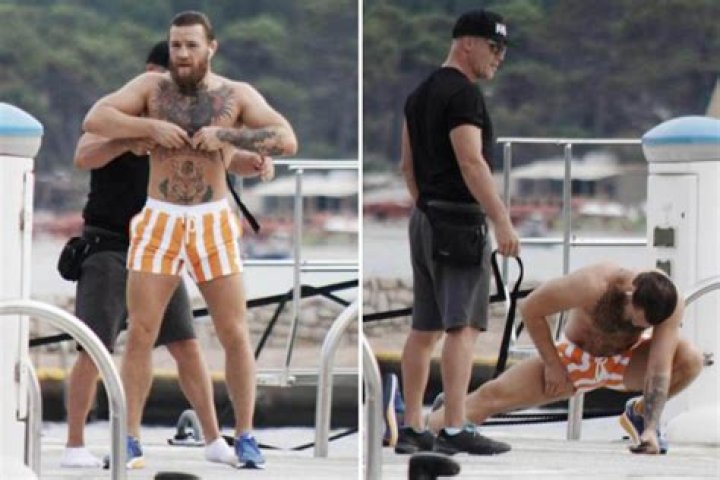 Shirtless Conor McGregor stretches before going for a run three days after ‘flashing woman in Corsica bar’