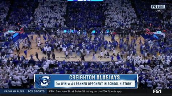 'This is crazy,' gasp Fox Sports viewers as Creighton fans storm court after creating history against No. 1 ranked UConn