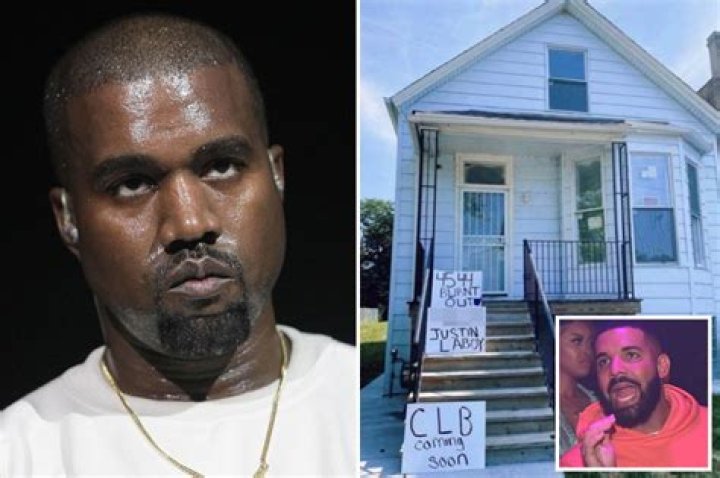 Drake fans 'vandalize Kanye West's childhood Chicago home with signs' as rappers' nasty feud rages on
