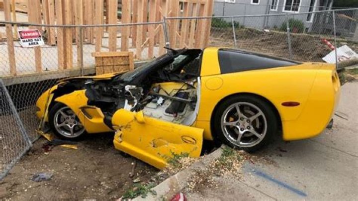 Corvette crashes into construction site near Boise State