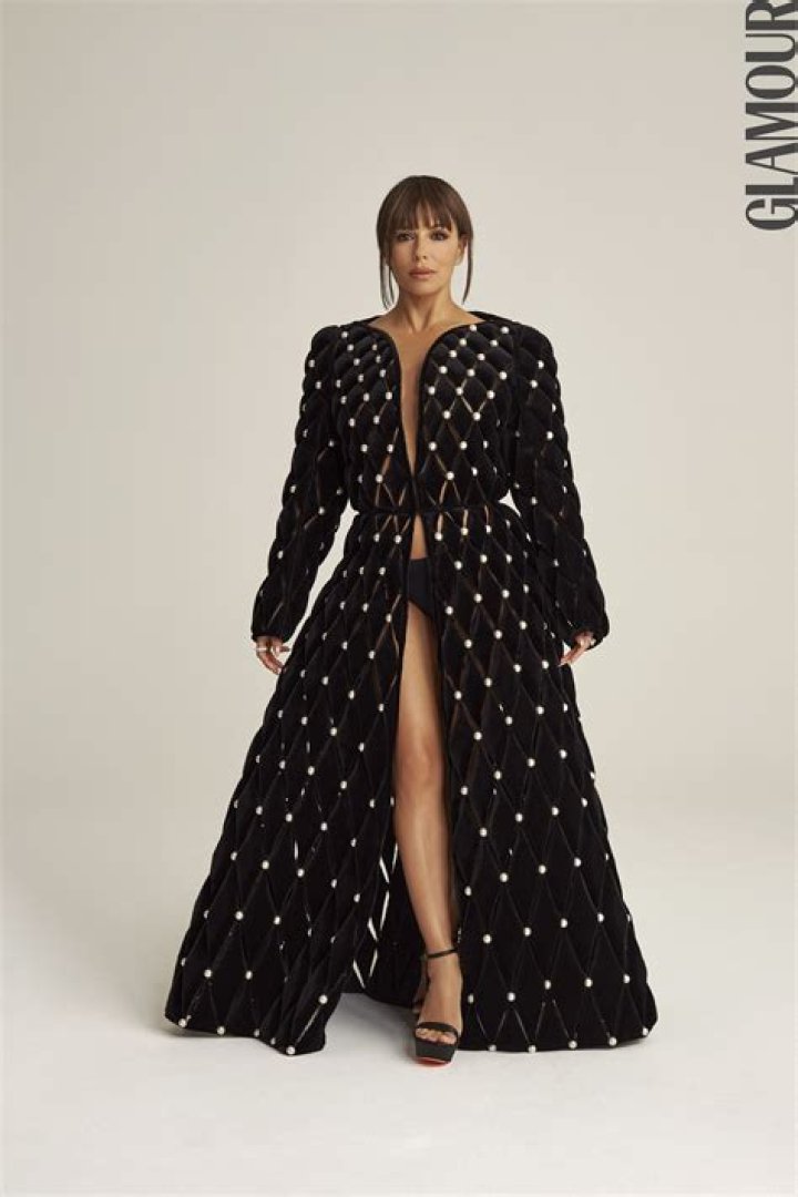 Eva Longoria, 48, wears just her underwear under a peek-a-boo black coat for sizzling Glamour Mexico cover