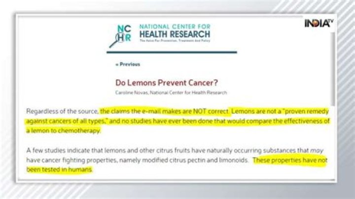 Don’t fall for this viral message pushing lemon as cancer cure – India TV