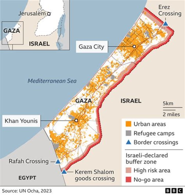 Gaza Strip's Size Compared to US Cities in Series of Maps