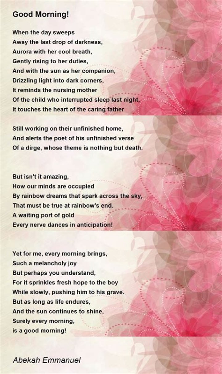 Enchanting Good Morning Poems For Her