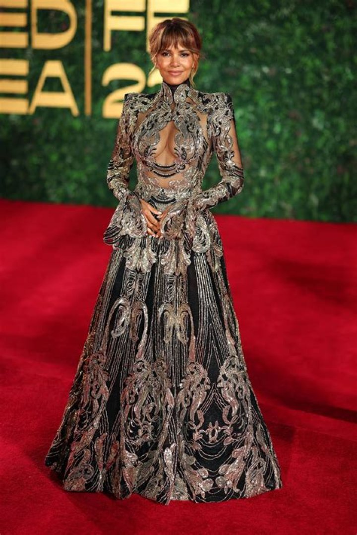 Halle Berry Wears Intricate Gold Gown at Red Sea Film Festival