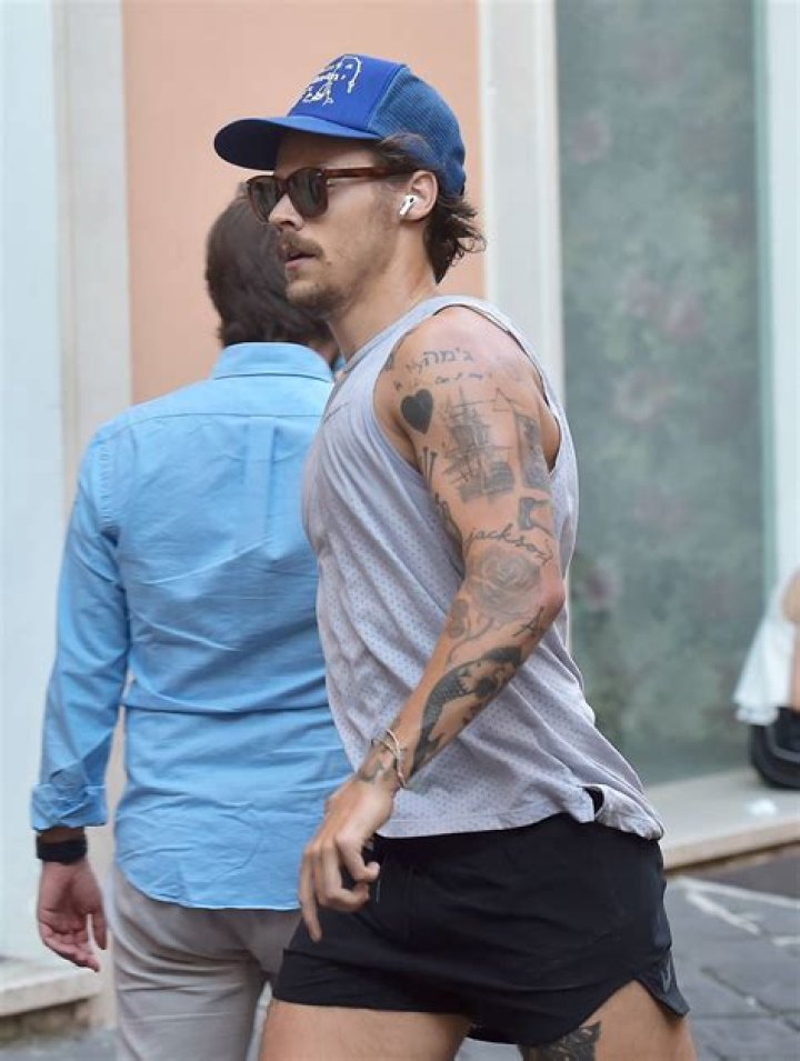 Harry Styles Sports '70s-Inspired Quarantine Mustache in Rome: Pics