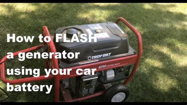 How do you flash a generator with a battery?