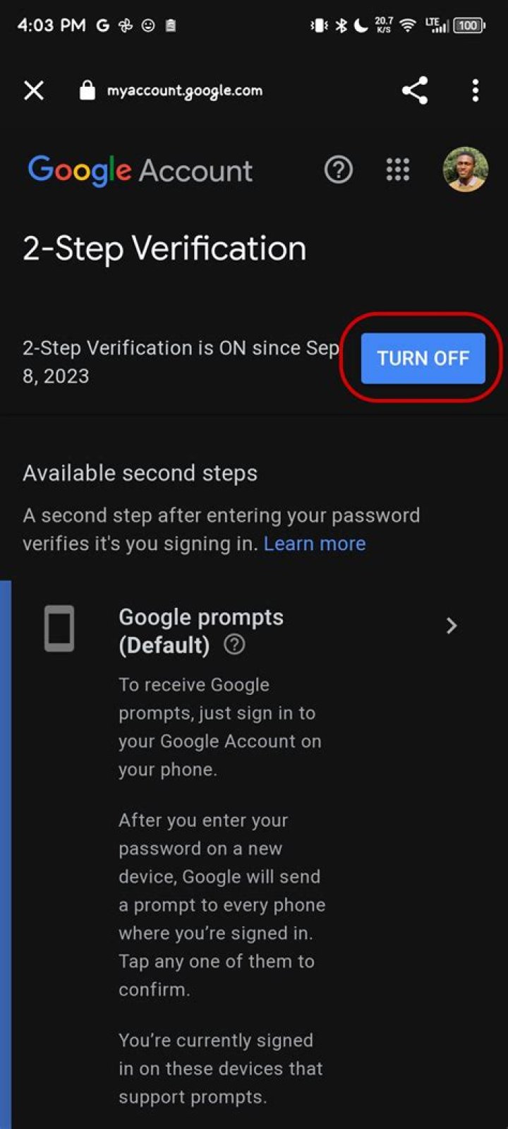 Quick Answer: How To Disable 2 Step Verification Google