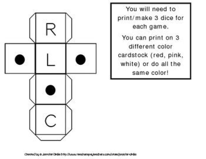 How To Make Left Right Center Dice