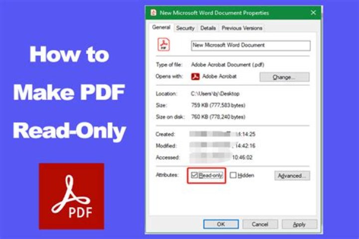Quick Answer: How To Make Pdf Read Only