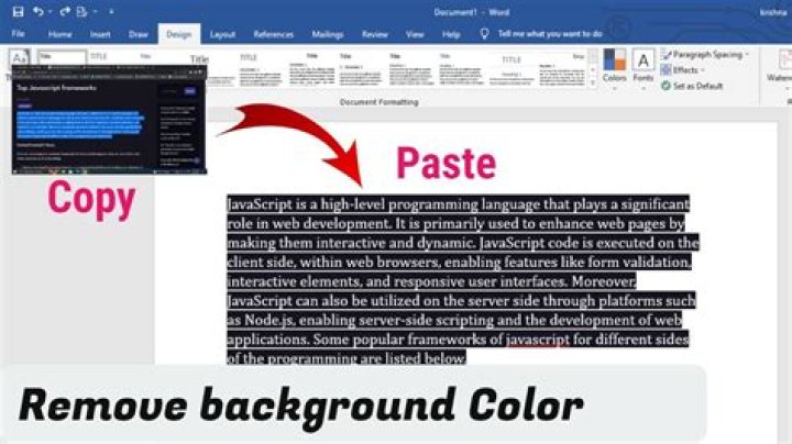 How To Remove Background Color In Word