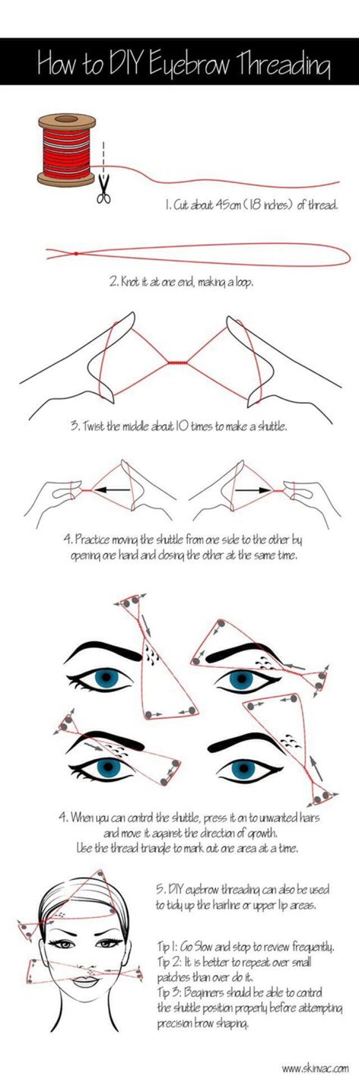 How To Thread Your Own Eyebrows At Home