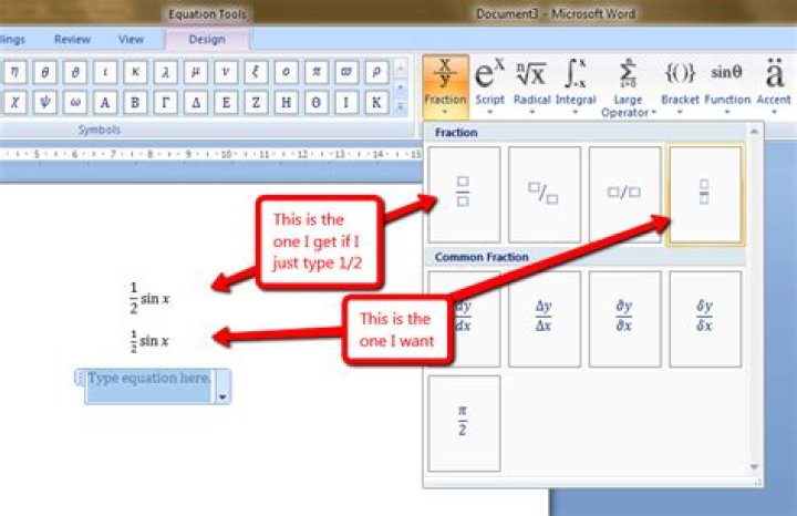 How To Type Fractions In Word