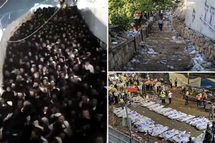 Israel stampede: Panicked crowds funnelled into tiny 'death trap' tunnel where 45 crushed to death at Jewish festival