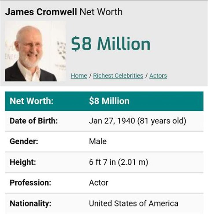 James Cromwell Net Worth, Income, Salary, Earnings, Biography, How much money make?
