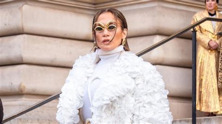 Jennifer Lopez Rocks Futuristic Gold Sunglasses at Schiaparelli Show