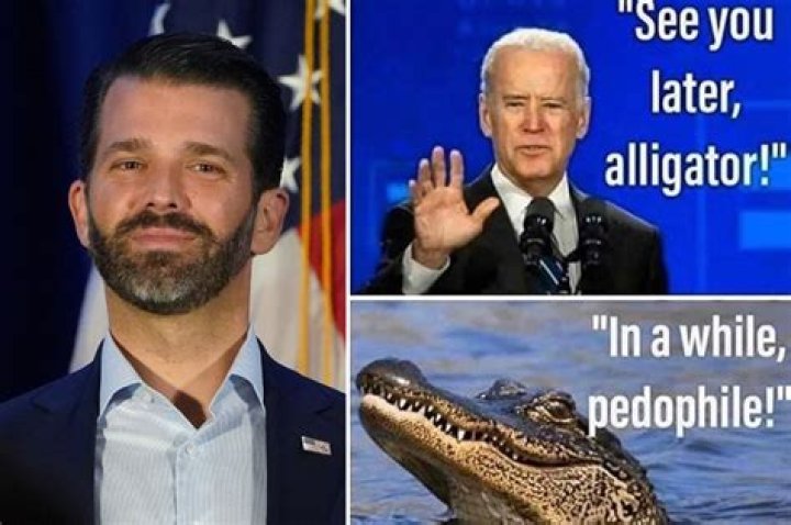 Donald Trump Jr shares meme ‘jokingly calling Biden a pedophile’ and says ‘creepy Joe should keep his hands to himself’ – The US Sun