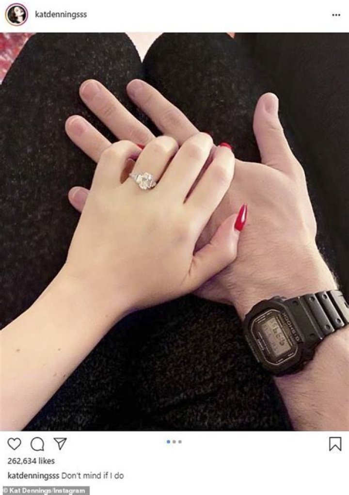 Kat Dennings is engaged to singer Andrew WK as actress shows off stunning diamond ring