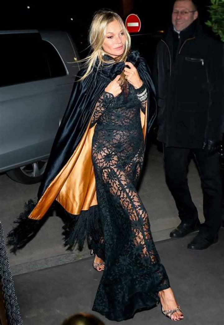 Kate Moss Celebrates Her 50th Birthday in a Naked Dress