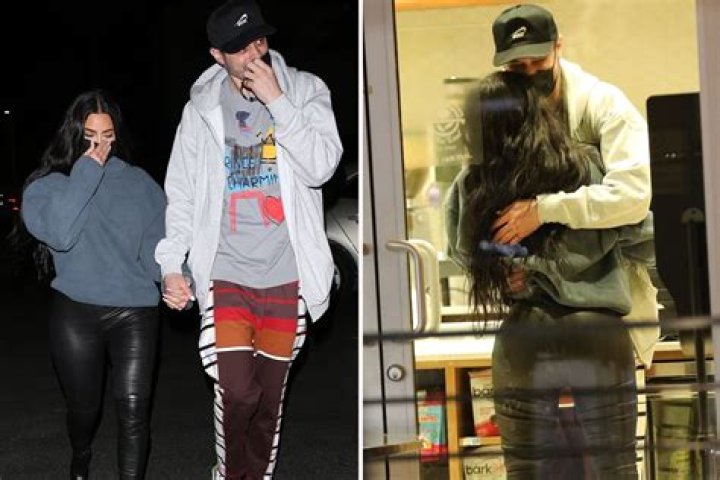 See Kim Kardashian & Pete Davidson kiss and cuddle on pizza and ice cream date night