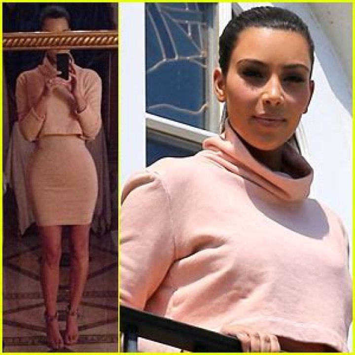 Kim Kardashian shows off tiny waist in pink crop top and matching booty shorts in birthday tribute to pal Olivia Pierson