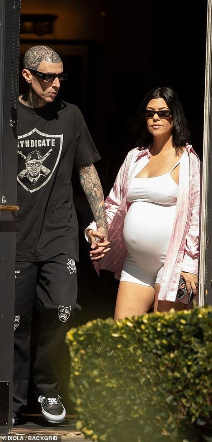 Kourtney Kardashian shows off her huge baby bump and relaxes in new video as star nears due date