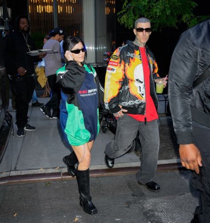 Kourtney Kardashian goes pantless in husband Travis Barker's shirt during rocker's break from grueling Blink-182 tour