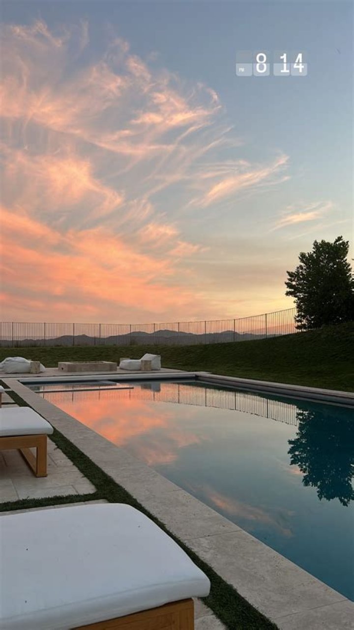 Kourtney Kardashian shows off her huge luxury pool and backyard in new photo taken at star's $9M mansion