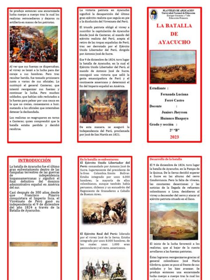 Discovering The Historical Significance Of La Batalla De Ayacucho Trípticos