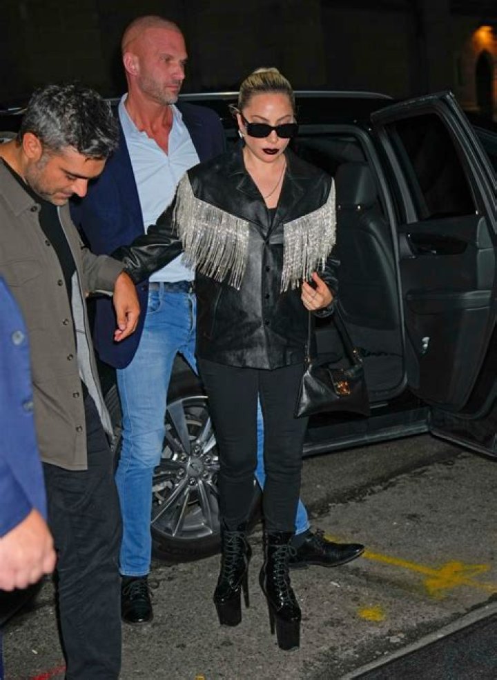 Lady Gaga Wears Crystal Fringe Leather Jacket at ‘SNL’ Afterparty