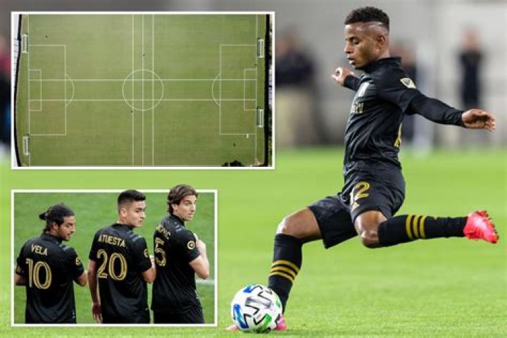 Aerial shots show LAFC soccer players training on special coronavirus social distancing pitches – The US Sun