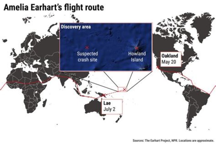 Map of Area Amelia Earhart Plane Is Believed To Have Been Discovered