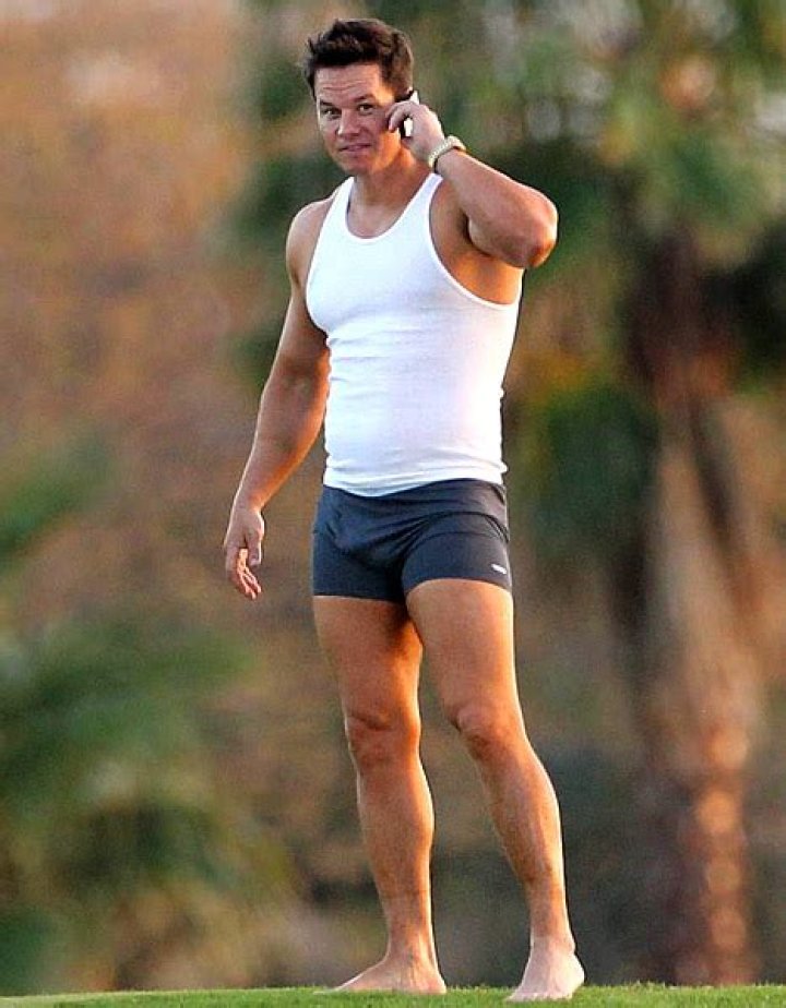 Mark Wahlberg, 40, Flaunts Body in Tight White Tank Top, Boxer Briefs
