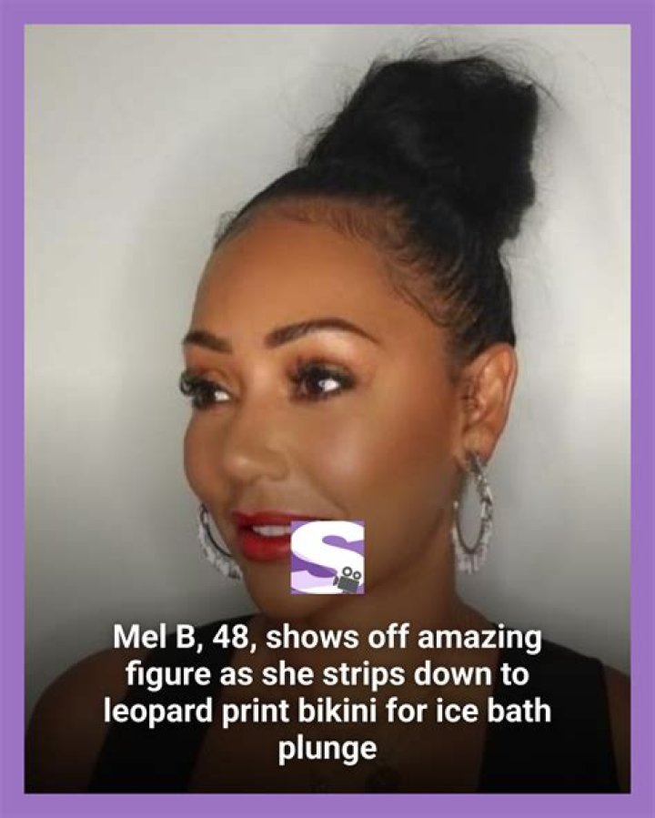 Mel B, 48, shows off amazing figure as she strips down to leopard print bikini for ice bath plunge