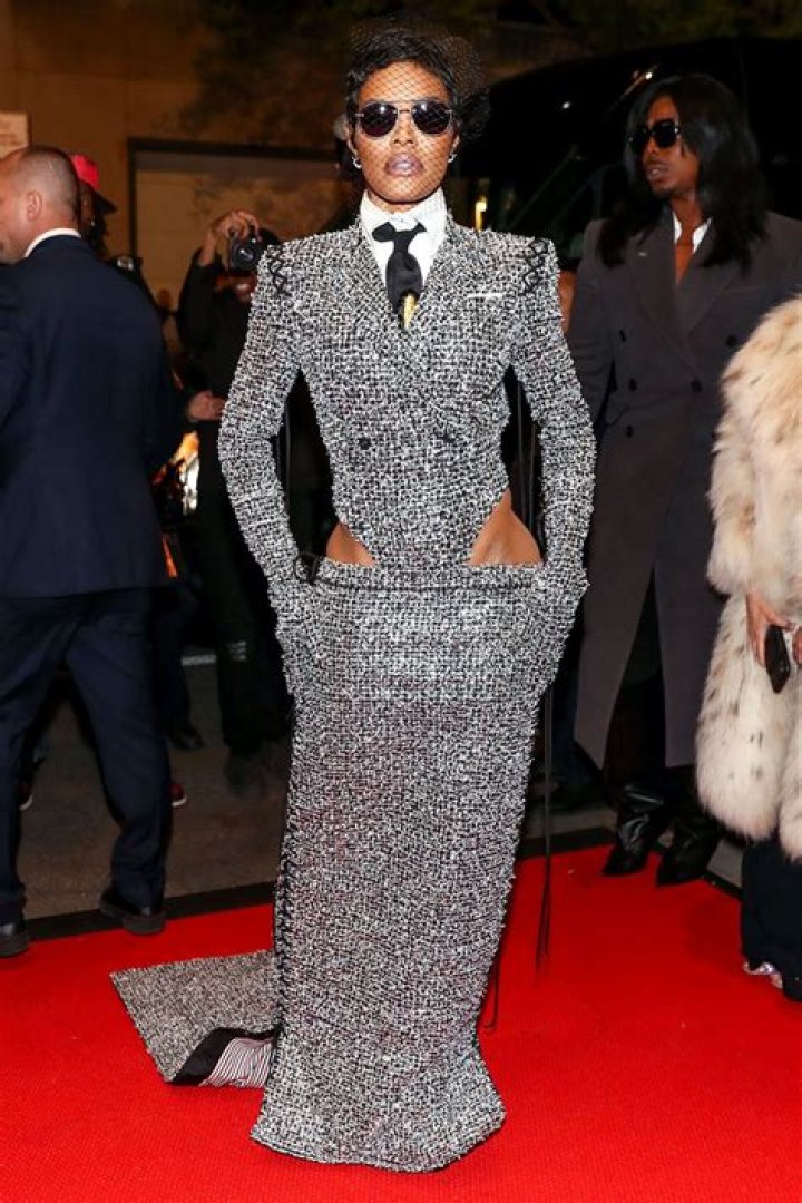Met Gala 2023: Teyana Taylor Hops Up the Steps in Thom Browne