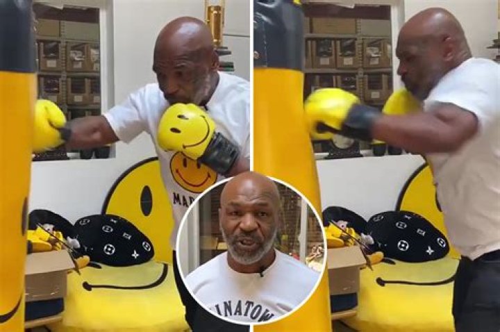 Mike Tyson batters bag wearing yellow smiley gloves in latest training video ahead of release of new mockumentary – The US Sun