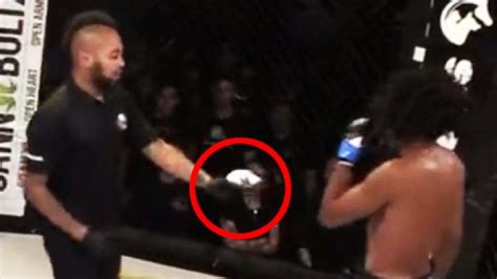 Embarrassing moment MMA star's CUP repeatedly falls out during fight before he is disqualified