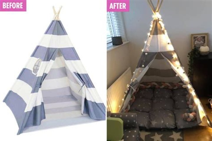 Mum creates incredible hang-out space for her son using £24 teepee from eBay with lights, pom poms and homemade quilt – The US Sun