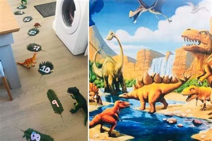 Mum shares amazing life size dinosaur board game she created to keep her daughter entertained in coronavirus lockdown