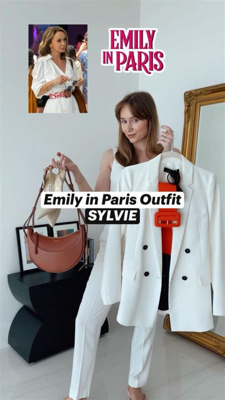 My mom tried on my clothes, including a belly-baring top - people think she looks like Sylvie from Emily in Paris