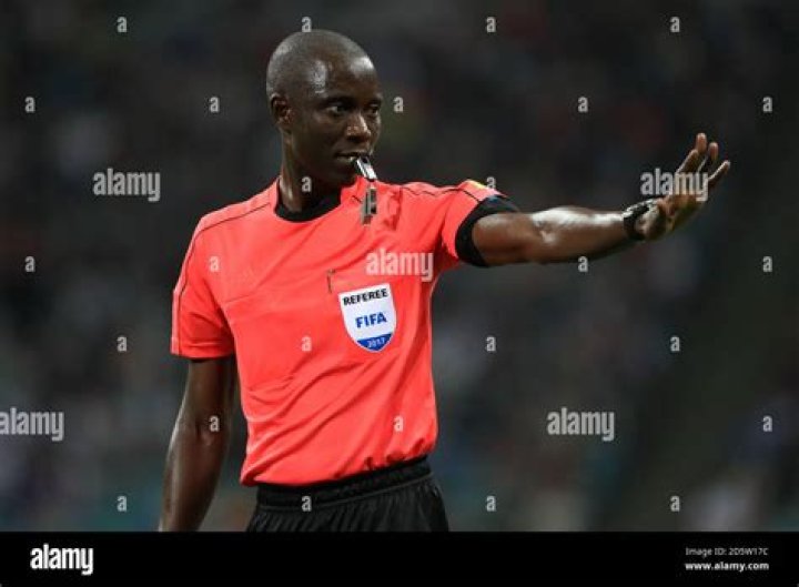 Who is Peru vs Denmark referee Bakary Gassama and how many World Cups has he officiated at?
