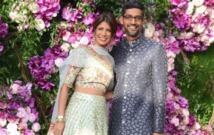 Google CEO Sundar Pichai and wife turn out in stunning outfit at Akash Ambani-Shloka Mehta wedding