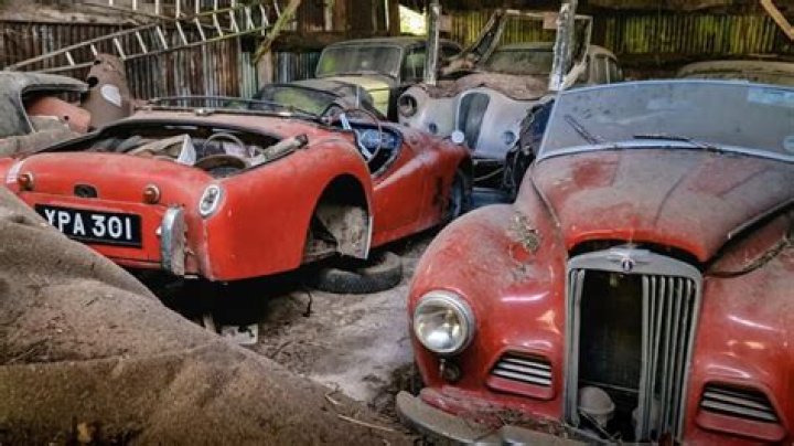 Barn filled with incredible collection of 100s retro motors - it's like stepping back in time & they'll all be saved